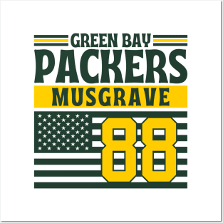 Green Bay Packers Musgrave 88 American Flag Football Posters and Art